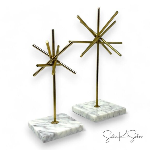 Threshold Studio McGee Tall Brass & Marble Decor Star Object Christmas 2023 - Picture 5 of 5